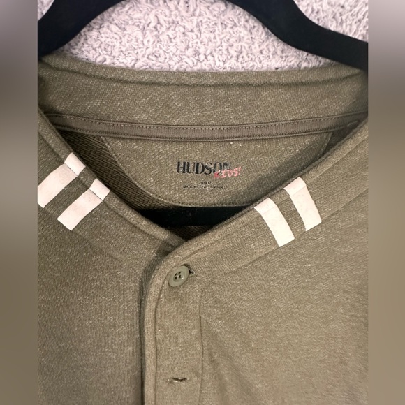 Hudson Kids Skull Button Down Sweater Olive - Picture 3 of 3